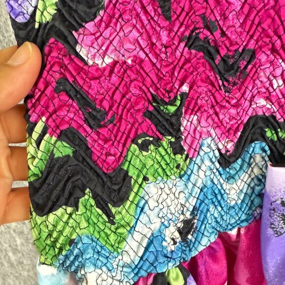 80s Act I New York Floral Drop Waist Dress Shoulder Pads Big Bow 6 Smock Taffeta - Picture 4 of 12